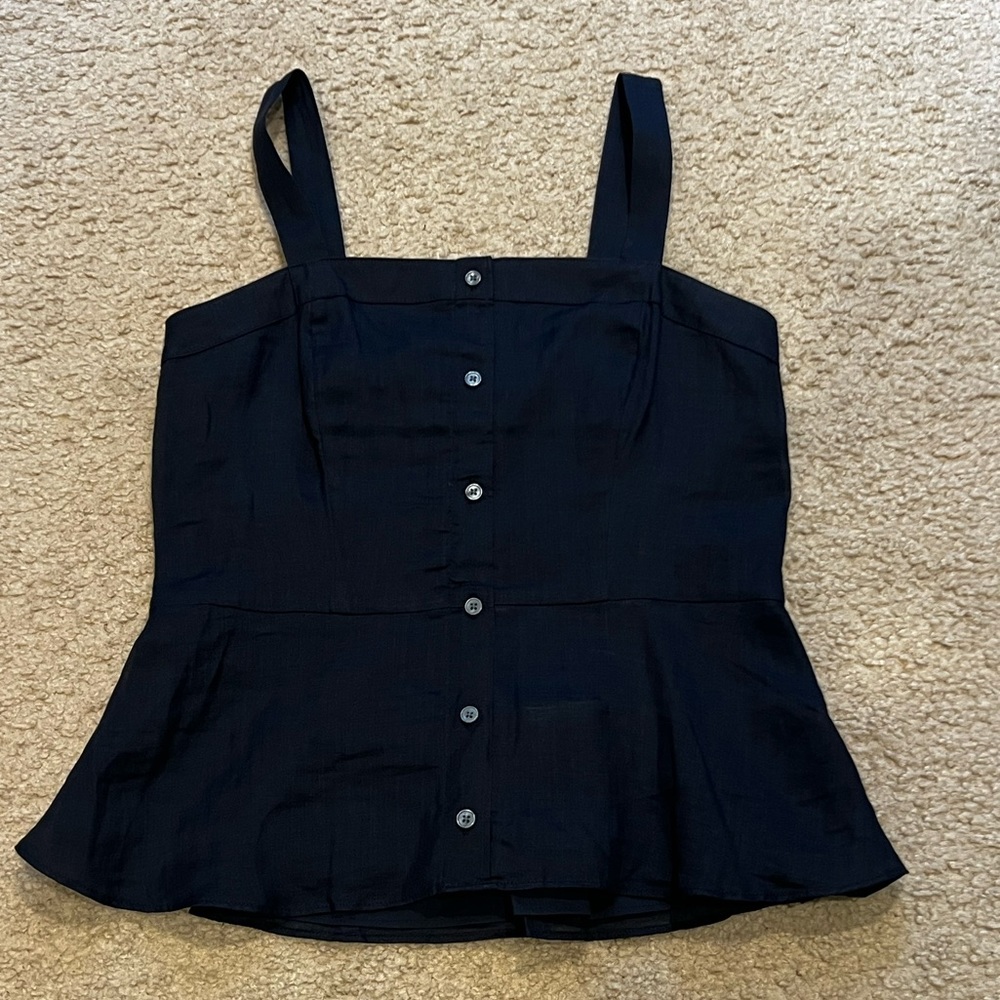 Banana republic button navy peplum tank